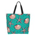 thumbnail image 1 of Balery Starfish and Shell Bolsa Tote Estilo Estético con Cremalleras, Bolsa de Hombro, Bolsa de Compras Grande y Plegable, 1 of 8