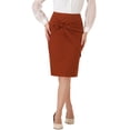 thumbnail image 1 of Falda Lápiz Midi Ceñida con Fruncido y Lazo en la Parte Trasera para Mujeres INSPIRE CHIC, 1 of 6