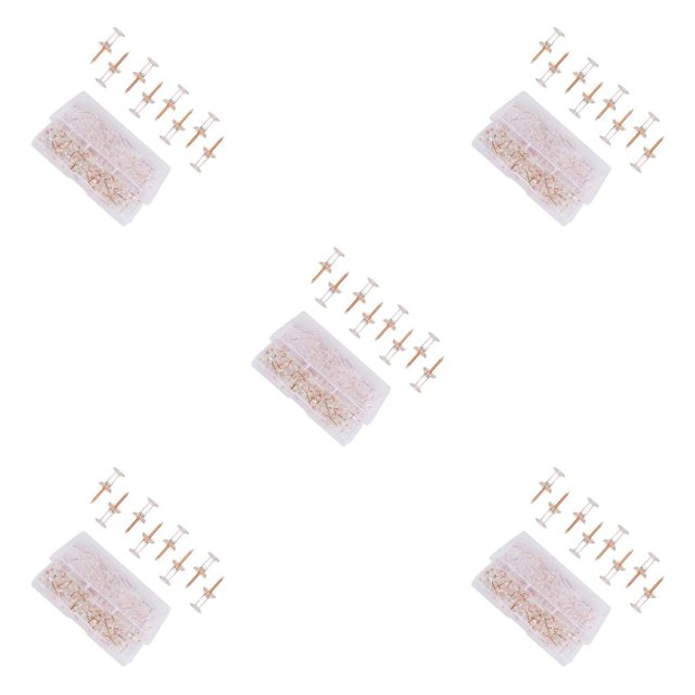Seitruly 60 Pieces Transparent Rose Gold Push Wall Studs Flat-headed Calendar Map Photo Projects Office Craft Pin Tacks Home Type2 NO2