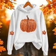 thumbnail image 2 of XIYON Hoodies For Women Halloween Pumpkin Print Hooded Sweatshirt With Front Pockets For Fall Winter Cozy Long Sleeve Pullover, 2 of 5