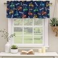 thumbnail image 2 of 2 Pack Valances for Window, Cartoon Tractor Short Curtains for Kitchen Bedroom Living Room, Cute Beep Car Digger Shovel Truck Navy Blue Rod Pocket Small Window Treatment Valance Drapes 54 x 18 Inch, 2 of 8