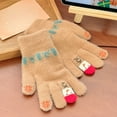 thumbnail image 2 of Winter Gloves Men Cute Christmas Snowman Split Finger Knitting Touch Screen, 2 of 6