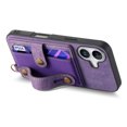 thumbnail image 3 of For Iphone 16 Plus Retro Cross Wristband Wallet Leather Back Phone Case(Purple),iPhone 16 Plus, 3 of 7