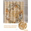 thumbnail image 6 of Fall Thanksgiving Shower Curtain Set ，Waterproof Fabric Shower Curtains Pumpkin Leaves Berries Yellow Plaid Linen Shower Curtains for Bathroom,Bathroom Decor 36"x78", 6 of 7