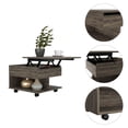 thumbnail image 4 of Depot E-Shop Babel Lift Top Coffee Table With Casters And Shelf, Dark Brown, 4 of 5