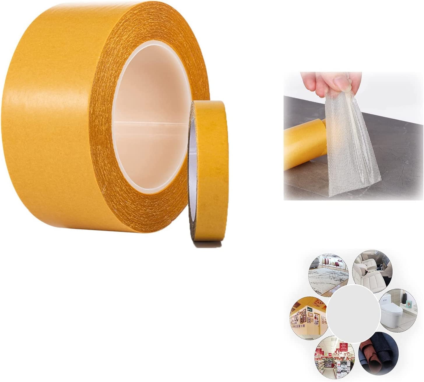 20M High Viscosity Grid Fiber Transparent Double Sided Woodworking Tape