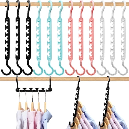 12-Pack-Closet-Organizers-and-Storage,Closet-Organizer-Hanger for Heavy Clothes,Sturdy Closet-Organization-and-Storage-Hangers-Space-Saving for Wardrobe,Dorm-Room-Essentials for Students Girls C31