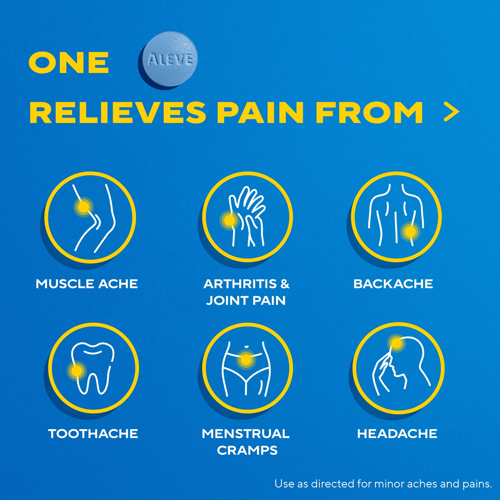 (3 pack) Aleve Back & Muscle Pain Reliever Naproxen Sodium Tablets, 90 Count