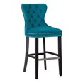 thumbnail image 6 of Costaelm Hank 29" Tufted Velvet Bar Stool Black (Set of 3), Velvet Teal, 6 of 11