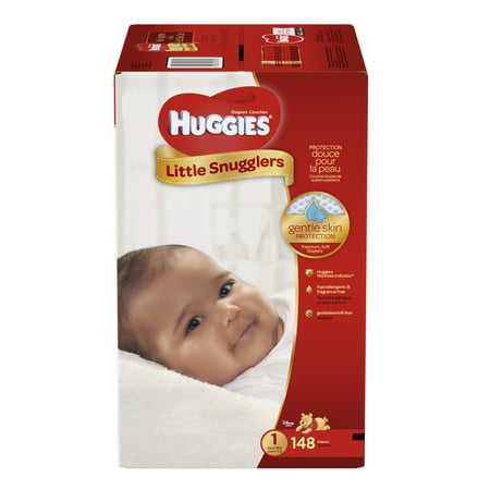HUGGIES Little Snugglers Diapers Size 1, 148 Diapers