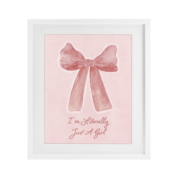 Stupell Industries Cottage Literally Just A Girl White Framed Print Under Glass, 13 x 16, by Lucille Price
