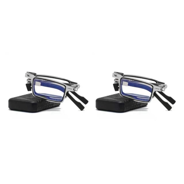 Qarigey Gafas de lectura de periódico para hombre de diseño plegable, gafas antiazules para oficina en casa, gafas portátiles con lentes de Type4 NO4