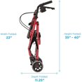 thumbnail image 4 of NOVA Medical Products GetGo Petite Narrow Rollator Walker Petite & Narrow Size, Rolling Walker for Height 40 - 54, Seat Height is 8.5Color, Red, 1 Count Pack of 1, 4 of 9