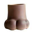 thumbnail image 1 of Florero de Cerámica con Forma de Garra de Gato, Florero de , Elegante Recipiente para Arreglos Florales Hecho a Mano para Cocina, Estudio, Of Marrón, 1 of 8