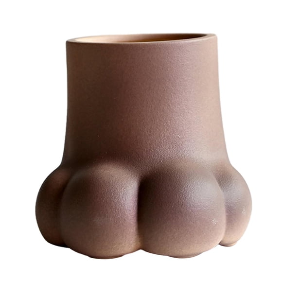 Florero de Cerámica BLESIY Garra de Gato Hecho a Mano Marrón