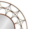 thumbnail image 4 of Kate and Laurel Avoca Modern Ornate Round Wall Mirror, 28 x 28, Bronze, Decorative Wall Decor with Circle Mirror and Unique Metal Lattice Outer Frame for Textured Visual Design, 4 of 8