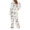 thumbnail image 4 of Roncen Womens Pajama Set, Soft Long Sleeve Pajamas & Long Pants with Pockets, Warm Button-up Sleepwear Lounge Pjs, 4 of 7