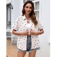 thumbnail image 6 of Zeagoo Shirts for Women Trendy Rolled Cuffed Short Sleeve Button Up Blouse Business Casual Tops Summer Fashion Shirts, 6 of 6