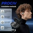 thumbnail image 2 of Prociv AI Translation Earbuds Real Time, 144 Language Translator Earbuds with APP Compatible with iOS & Android, Bluetooth Headphones Translating Device for Travel,Business and Learning - Black, 2 of 9
