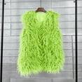 thumbnail image 5 of larppty Women's Sleeveless Faux Fur Open Front Vest Warm Cardigan Coat Soft Waistcoat Jacket Outwear (Light Green, S), 5 of 5