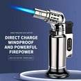thumbnail image 3 of Pompotops Butane Torch Lighter, Metal Lighter Direct Blast Flameproof Outdoor Barbecue Kitchen Baking Lighter, Red, 3 of 5