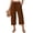 QQ139_Coffee, variant on Capri Pants for Women Summer Loose Palazzo Wide Leg Trousers Drawstring Casual Flowy Pull On Capris with Pockets Light Gray S