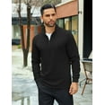 thumbnail image 4 of COOFANDY Men's Quarter Zip Up Pullover Lightweight Mock Neck Sweatshirt Casual Long Sleeve Polo Shirt, 4 of 10