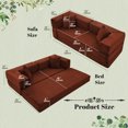 thumbnail image 5 of 78" Convertible Sofa Bed, Corduroy Deep Seat Folding Pull Out Couch with Pillows, No Assembly Modern Boneless Couch Compression Sofa in Box, Floor Sofa with Storage Pocket for Living Room, 5 of 10