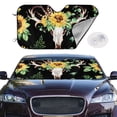 thumbnail image 2 of Balery Sunflower Skull Boho Print Car Windshield Sun Shade,Windshield Sunshade for Car Pickup Truck SUV Accessories-Small, 2 of 7