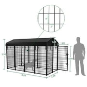 DOMIPET Heavy Duty Extra Large Outdoor Dog Kennel Pet Playpen,8.2 ft. x 4 ft. x 5.4 ft, Dog Pen Fence with Waterproof Roof Cover