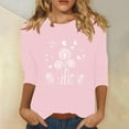 thumbnail image 2 of Women Blouse 3/4 Sleeve Petite, Summer Blouses for Women Plus Size Graphic Tees Vintage 90S Womens Tops Dressy Casual Tunic Summer Button Boho Top my orders, 2 of 4