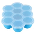 thumbnail image 3 of Bandeja de silicona para congelador, 10 compartimentos, reutilizable, con tapa, para comida casera de bebé (azul), 3 of 14