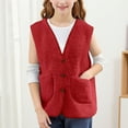thumbnail image 3 of Cavosen Women's Sweater Vests Crew Neck Sleeveless Fleece Vest with Pocket Zipper Solid Loose Jacket Windproof Warm Casual Outerwear, 3 of 6