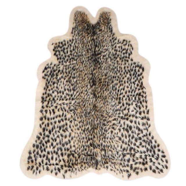 100x94cm Leopard Print Pattern Carpet Imitation Faux Plush Carpet Rug Home Bedroom