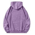 thumbnail image 4 of Evdexr Oversized Sweatshirt Men Quarter Zip Pullover Distressed Acid Washed Fall Sweater Solid Kangaroo Pocket Polo Hoodie Baggy Boxy Streetwear Purple Pink M, 4 of 4