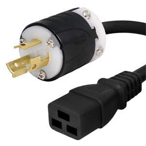 Nema L6-15P à C19 Cordon d'Alimentation - 10 Pieds 15A/250V 14/3 Awg - Boîte en Fer Ibx-4935-10