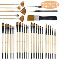 Paint Brush Set Artist Paint Brushes Kit Painting Tool Suitable for Artists and Beginners for Acrylic Painting Oil Watercolor Gouache 32 Pcs