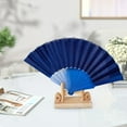 thumbnail image 2 of Elegant Handheld Folding Fan for Performances & Gifts - Lace Edging, Gold Decorations, 23cm Ribs, 40cm Amplitude, Durable Plastic Fashion Accessory, 2 of 5