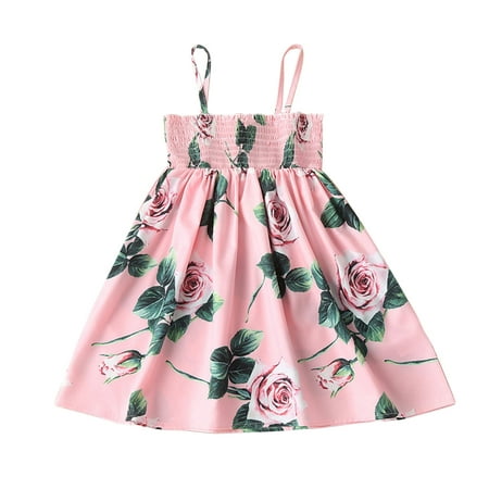 

TAIAOJING Toddler Girls Floral Casual Dress Kids Baby Spring Summer Floral Sleeveless Party Holiday Princess Dress Clothing 2-3 Years
