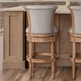 thumbnail image 4 of Home Square Wood Bar Height Swivel Barstool in Weathered Oak - Set of 3, 4 of 7