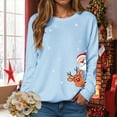 thumbnail image 4 of larppty Women's Christmas Sweatshirt Snowflake Graphic Xmas Ugly Shirts Crewneck Long Sleeve Fall Pullover 2025 (Sky Blue, XL), 4 of 9
