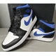 thumbnail image 1 of Ni - ke Air Jordan 1 Mid White Black Racer Blue 554724-140 Men’s Size 9.5, 1 of 5