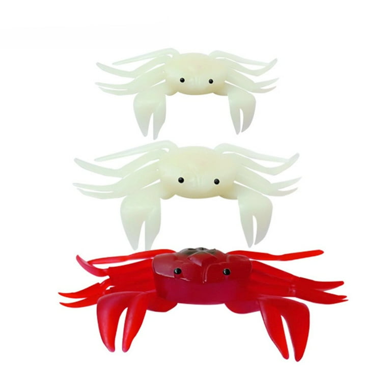 RANMEI Fishing Tackle Gear Accessories Soft Lure Fishing Crab White/Red  10/14Cm Artificial Crab Bait 3D Simulation Crab Soft Lure