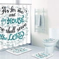 thumbnail image 3 of FMSHPON for MeMy House We Shall Serve Faithful Sayings 4 Piece Bathroom Set Shower Curtain Bath Rug Contour Mat and Toilet Lid Cover, 3 of 8