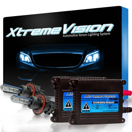 XtremeVision 35W HID Xenon Conversion Kit with Premium Slim Ballast - Bi-Xenon H13 / 9008 6000K - Light Blue - 2 Year (Best Xenon Conversion Kit)