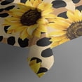thumbnail image 3 of Beige Leopard Sunflower Pattern Rectangle Tablecloth 60"x84",Waterproof Polyester Rectangle Table Cloth, Wipeable Spillproof Polyester Tablecloth for Dining, Camping, Indoor and Outdoor, 3 of 5