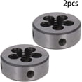 thumbnail image 3 of HUGFEGWE 1/2-12 Round Die, Machine Thread Right Hand Threading Die, Alloy Tool Steel 2pcs CJB91-23398, 3 of 6