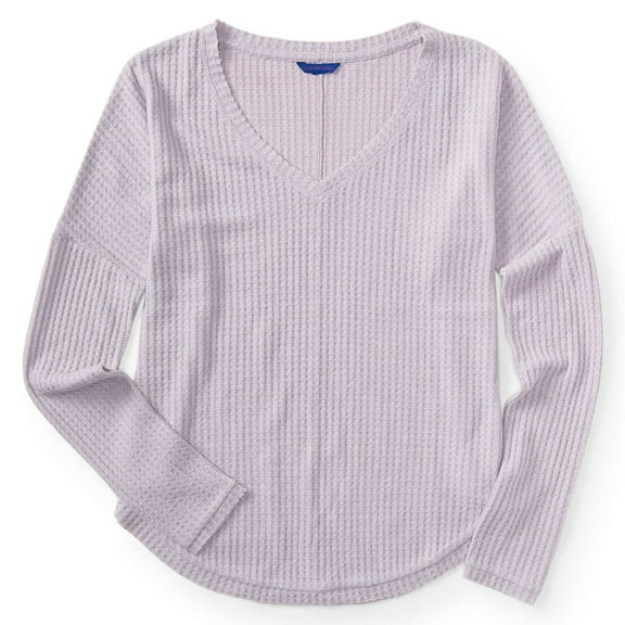 Aeropostale Womens Incredibly Soft LS Thermal Sweater, Purple, Juniors, Medium