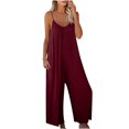 thumbnail image 2 of SDNall Short Jumpsuits for Women Summer European and American Sling Solid Pocket Casual Jumpsuit Rompers for Women (Red, Sizes S-XXL), 2 of 9