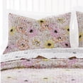 thumbnail image 2 of Milan 2 Piece Microfiber Blooming Flower Pattern Twin Quilt Set, White and Pink, 2 of 5